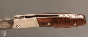   Couteau " K-Marade " custom de Michel Grini - Curly gidgee et lame Suminagashi