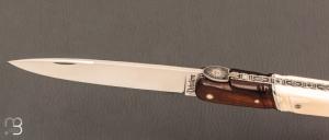 Couteau  "  Laguiole Droit 12 cm " de poche par Philippe Voissière - Phacochère/Bois de fer