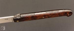  Couteau " Laguiole droit 13 cm " fait main par Jérôme Latreille - Ironwood et 14c28N