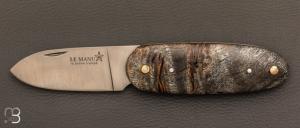 Couteau  " Le Manu " par La Bonne Trempe - Loupe de peuplier et 14c28