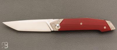    Couteau " Liner lock " custom par Samuel Jugieau - G10 et lame en RWL34