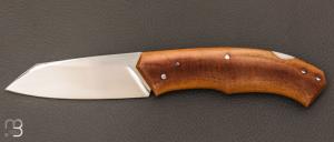    Couteau  "  Lock-back" custom pliant par Mathis Poujol - Micarta Westinhouse et RWL-34