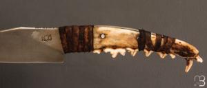    Couteau droit forgé par Pierre Henri Monnet - Mâchoire de renard et 90McV8