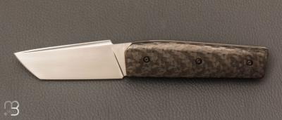 Couteau " Mastard " custom par Christophe Arbogast - Fibre de carbone et lame en RWL34