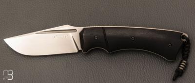 Couteau " Midnight liner " custom par Olivier Ouertal - Tremble stabilisé et lame en RWL-34