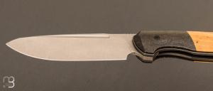  Couteau " Milvus " Liner-Lock flipper par Olivier Lamy - Erable stabilisé et lame en CPM Magnacut