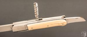   Couteau " Multi-pièces " custom par Karim Valentin - Les couteaux D'Hure - Ivoire de mammouth