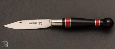 Couteau Nontron n25 boule bne et acrylique rouge