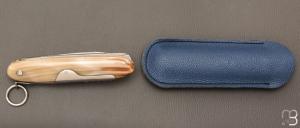 Couteau " Navette 3 pièces 13cm " par Mongin - Corne blonde