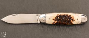 Couteau " Navette " custom par David Breniere - Bois de cerf et 80Crv2