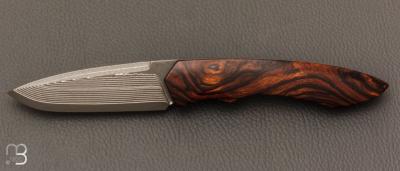   Couteau " Petit Duc "  par Nicolas Kowal - Loupe de Bois de fer et lame Suminagashi SG2