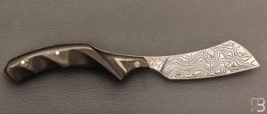    Couteau " Phasme " par la Coutellerie Savignac - Fibre de carbone et lame damas