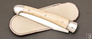    Couteau  " Pièce unique " par Laurent Gaillard - Bois de cerf et 14C28N