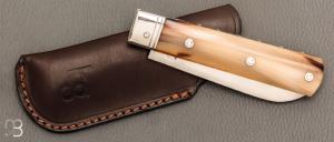 Couteau " Pradel " de collection par Bertrand Grzegorzek - Corne blonde