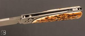   Couteau " Reflex S " custom par Éric Parmentier - Ivoire de Mammouth et lame en niolox