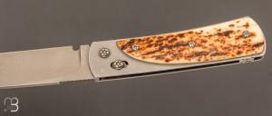   Couteau " Reflex S " custom par Éric Parmentier - Ivoire de Mammouth et lame en niolox