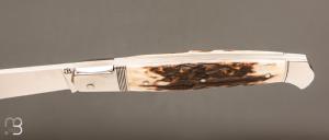 Couteau " Rumilly " custom de Jérôme Bellon - Bois de cerf et RWL34
