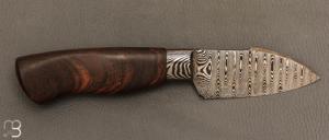 Couteau Semi intégral custom fixe de Israel Nascher  - Palissandre et damas