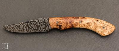   Couteau "Sionvillois" Piémontais de Sylvain Petit - Les Couteaux du Mitou - Loupe de marronnier