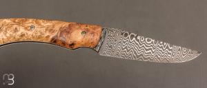   Couteau "Sionvillois" Piémontais de Sylvain Petit - Les Couteaux du Mitou - Loupe de marronnier