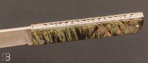 Couteau " Snard " par Tom Fleury - Bouleau madré stabilisé