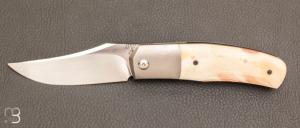 Couteau " Stan " custom ivoire de phacochre et RWL-34 par Maxime Belzunce