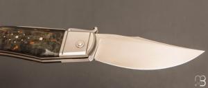   Couteau " Truand Inverse lock " par Tony Ruot - Bouleau stabilisé et lame en RWL34