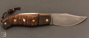    Couteau  "  Truand " par Tony Ruot - Manguier stabilisé et lame en RWL34