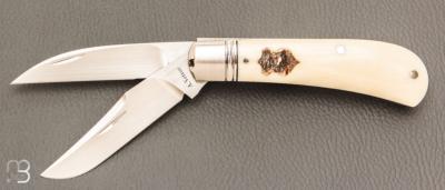  Couteau " Wharmcliffe Trapper 2 lames " par Aleksandr Vetrov - Micarta / M390