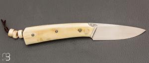  Couteau " Pièce unique " custom par Christophe Arbogast - Ivoire de phacochère et RWL34