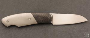   Couteau " custom " pliant par David Lespect - Titane/carbone et lame RWL34