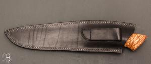 Couteau de chasse de Jean Paul Sire - Bouleau et lame damas mosaïque