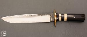  Couteau droit par Mickaël Moing - Ebène et lame en 100Cr6