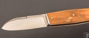   Couteau " galet de poche " pliant par Bastien Toubhans - Atelier Beau Merle - Mammouth et RWL34