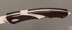   Couteau lock back custom par Jean - Luc Baumberger - Bois de fer et lame en ATS34