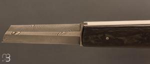  Couteau " Lock-back" custom par Eric Depeyre - Fibre de carbone et lame damas