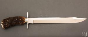     Dague de chasse 30 cm en bois de cerf par Jacques Mongin