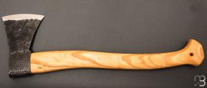  Hache Style « forestière » par Frederic Maschio - Rape / Tranchant C70  et manche en frêne