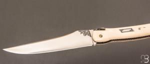   Couteau " Laguiole 15 CM Queue de Scorpion " de Jérôme Lamic - ivoire de mammouth