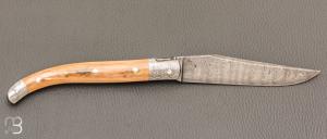   Laguiole custom de Jérôme Bellon - Ivoire de mammouth et damas