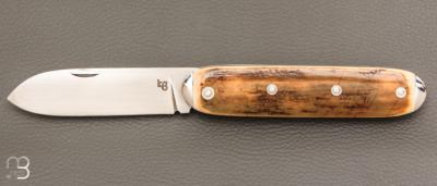   Couteau " Navette " de collection par Bertrand Grzegorzek - Ivoire de mammouth