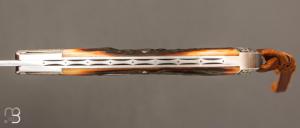 Couteau de poche " Single Blade Trapper " par Bill Ruple - Gravure Joe Mason