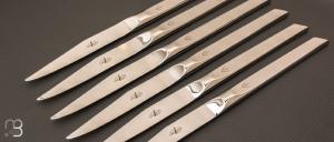 Coffret de 6 couteaux de table Dayat brillants Signature Forge de Laguiole
