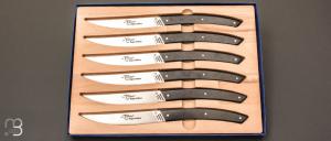Coffret de 6 couteaux de table LE THIERS modèle 3G par Roger Orfèvre - PAPERSTONE NOIR