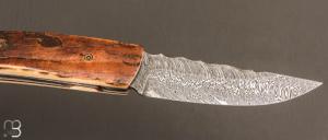    Couteau 1515 collection " Primitif " par Manu Laplace - Ivoire de mammouth et lame damas