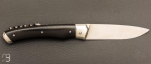   Couteau " 1820 2 pièces " custom par Mathieu Herrero - ébène et lame en 14C28N