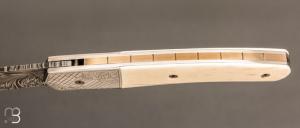   Couteau " 1820 Berthier " par Tim Bernard - Ivoire de mammouth et lame damas plume