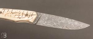 Couteau " 1820 damas " - 200 ans Maison Berthier - Mammouth et Damasteel