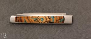 Couteau " APEX " custom de Lionel Lalague - Ivoire de mammouth et lame en RWL34