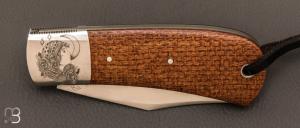  Couteau " Bad Guy " custom micarta et RWL-34 par Franck Souville